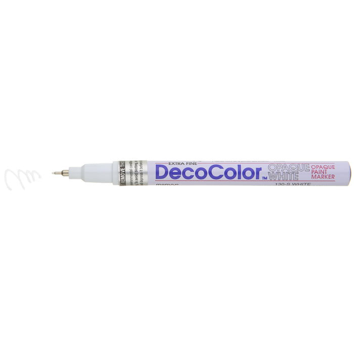 DECOCOLOR® OPAQUE WHITE PAINT MARKER EXTRA FINE with color squiggle at the tip