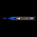 Decofabric marker blue with cap off and color lines at tip with black background