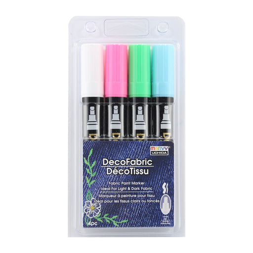 Decofabric fluorescent set with white, fluorescent pink, fluorescent green, and fluorescent blue