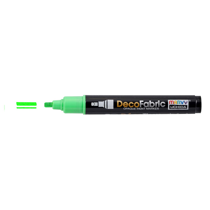 Decofabric fluorescent green with cap off and color line at tip