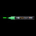 Decofabric fluorescent green with cap off and color line at tip with black background