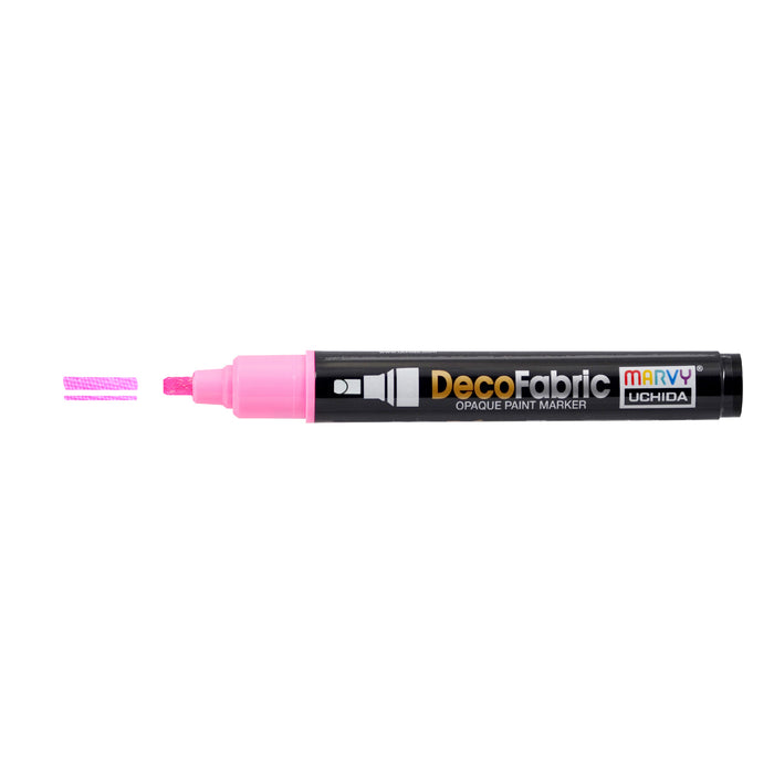 Decofabric fluorescent pink with cap off and color line at tip