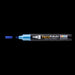 Decofabric marker pearl blue with cap off and color lines at tip with black background