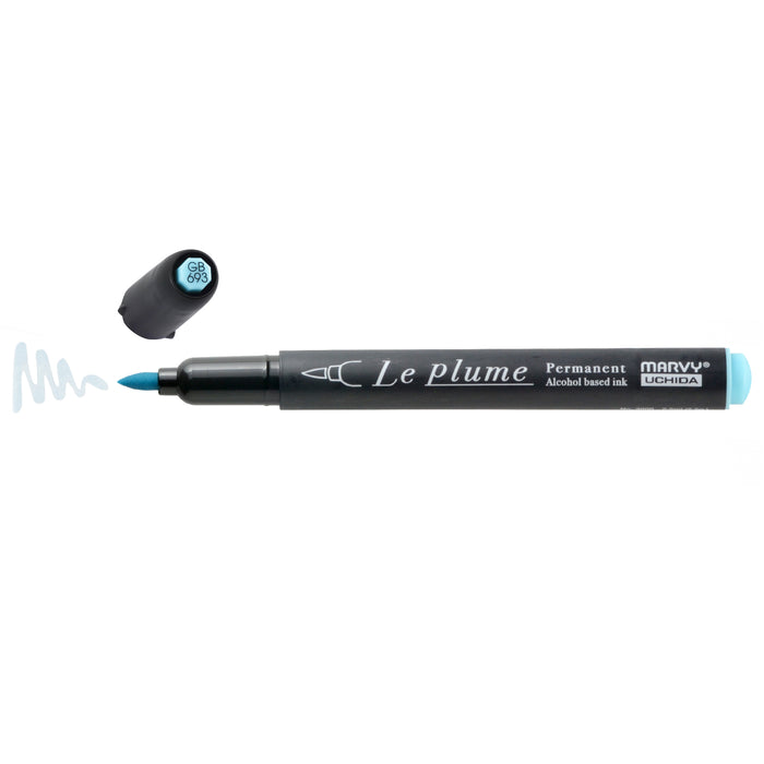 Shoe decor galaxy set with le plume permanent marker color aquamarine with color squiggle at tip