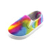 Decorated shoe showing the sunset set colors