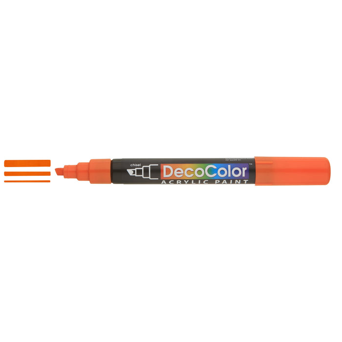 Shoe decor decocolor acrylic orange with three line marks next to tip.