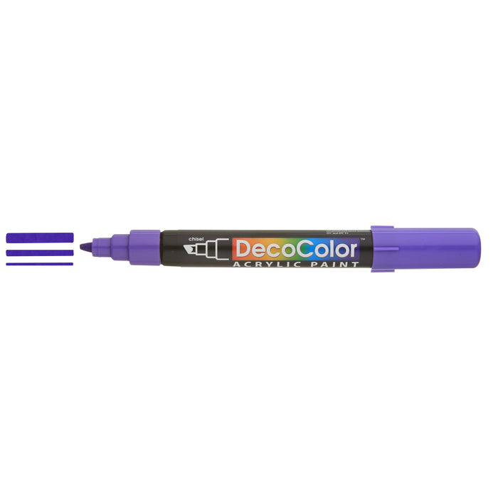 Shoe decor decocolor acrylic violet with three line marks next to tip.