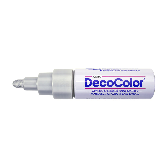 DecoColor jumbo tip marker silver with cap off