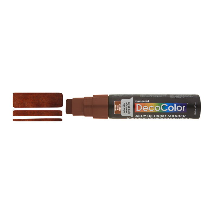 DECOCOLOR ACRYLIC JUMBO PAINT MARKER brown showing 3 different line width at the tip
