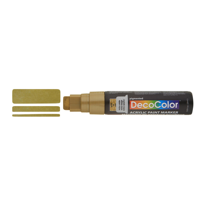 DECOCOLOR ACRYLIC JUMBO PAINT MARKER gold showing 3 different line width at the tip