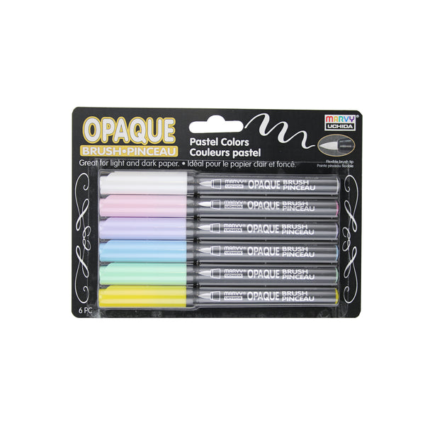 MARVY UCHIDA OPAQUE BRUSH 6 PIECE PASTEL SET
