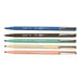 FIVE LEPEN FLEX PENS WITH CAP OFF. COLORS ARE STEEL BLUE, SEPIA, JADE GREEN, BEIGE, CORAL PEACH
