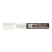 A white Jumbo Bistro chalk marker with 3 lines showing the various thickness.