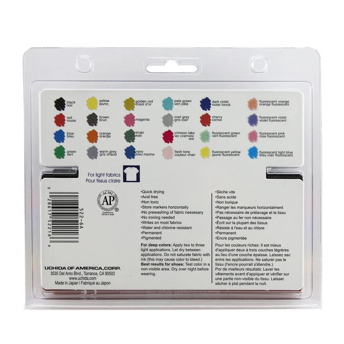 Shoe decor fabric marker primary set back