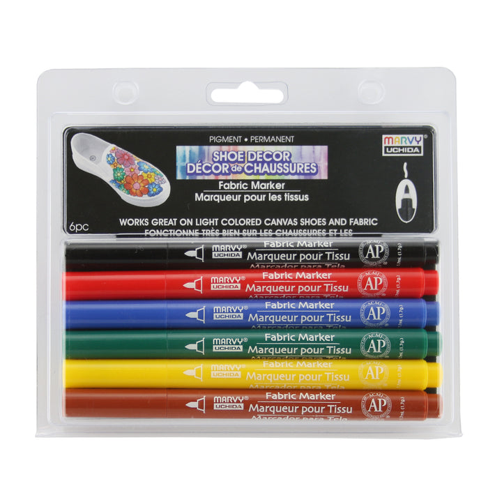 Shoe decor fabric marker primary set front