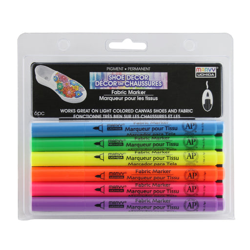 Shoe decor fabric marker fluorescent color set front