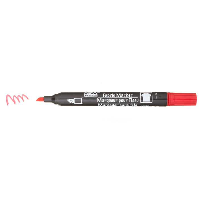 MARVY® FABRIC MARKER CHISEL TIP red