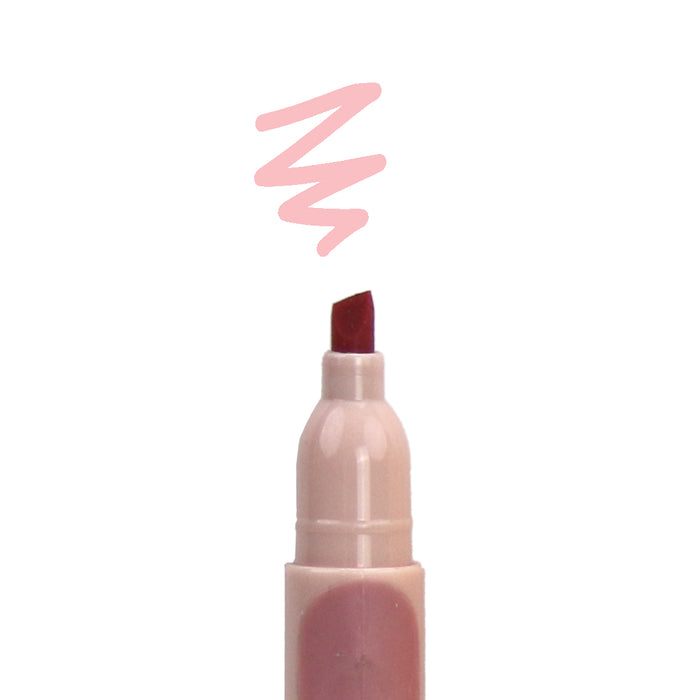 Pastel liner retro color close up of dusty pink showing the chisel tip with a color squiggle mark on top of the marker.
