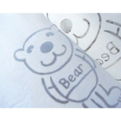 Showing transfer from ironed on transfer paper with pattern 