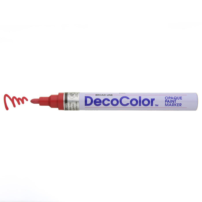 DECOCOLOR® PAINT MARKER BROAD plum with color squiggle at the tip