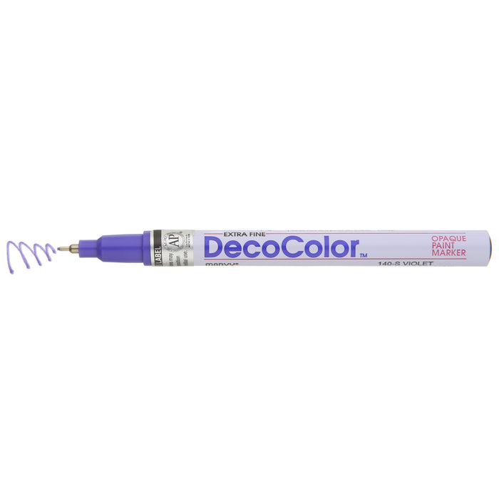 DECOCOLOR® PAINT MARKER EXTRA FINE violet with color squiggle at the tip