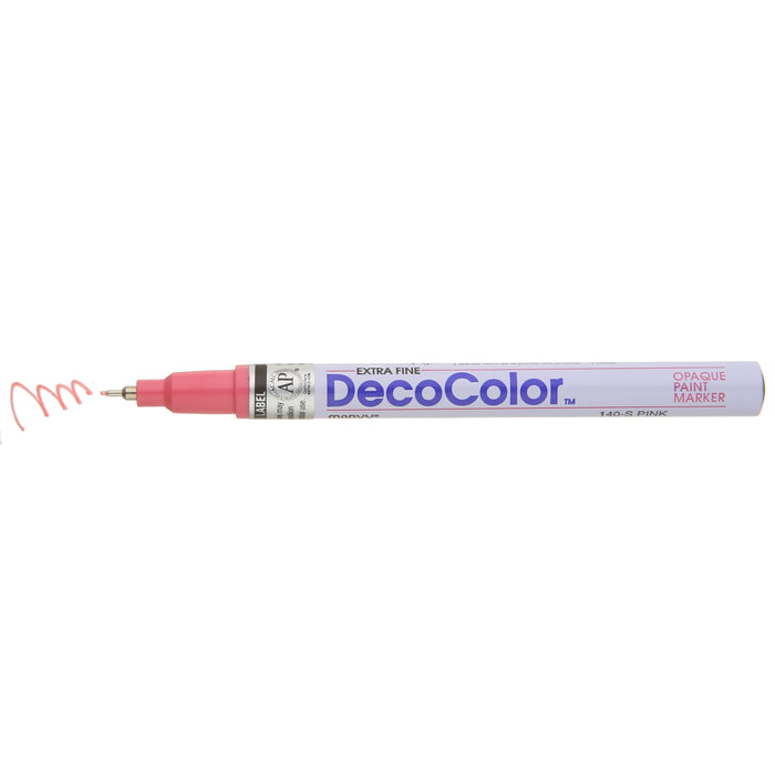 DECOCOLOR® PAINT MARKER EXTRA FINE pink with color squiggle at the tip