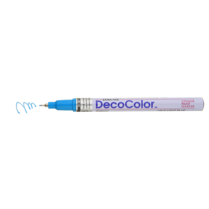 DECOCOLOR® PAINT MARKER EXTRA FINE light blue with color squiggle at the tip