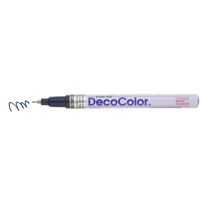 DECOCOLOR® PAINT MARKER EXTRA FINE ultramarine with color squiggle at the tip