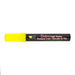 Bistro chalk fluorescent yellow chisel tip marker with cap on.