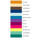 LE PLUME II 12 PIECE VICTORIAN SET color chart with ochre, pale orange, dark brown, prussian blue, aqua grey, peacock green, wine, plum, cherry, citrus yellow, spring green, and pink green