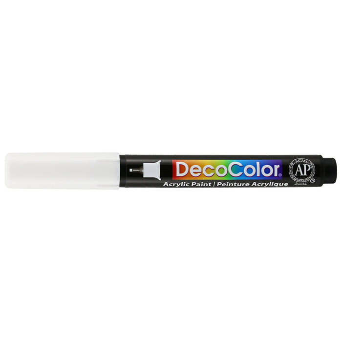 Decocolor acrylic extra fine tip marker white with cap on