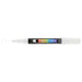 Decocolor acrylic extra fine tip marker white with cap off and color lines at tip