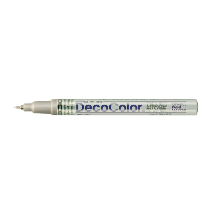 DECOCOLOR® LIQUID GOLD/SILVER PAINT MARKER EXTRA FINE with cap off