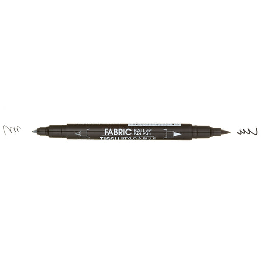 FABRIC BALL AND BRUSH black with ball point and brush tip