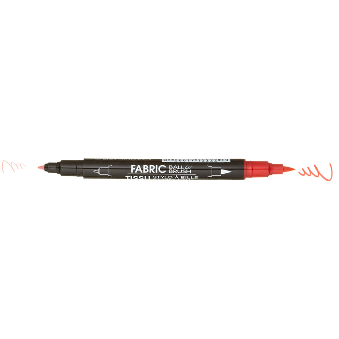 FABRIC BALL AND BRUSH red with ball point and brush tip