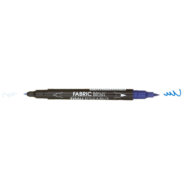 FABRIC BALL AND BRUSH blue with ball point and brush tip