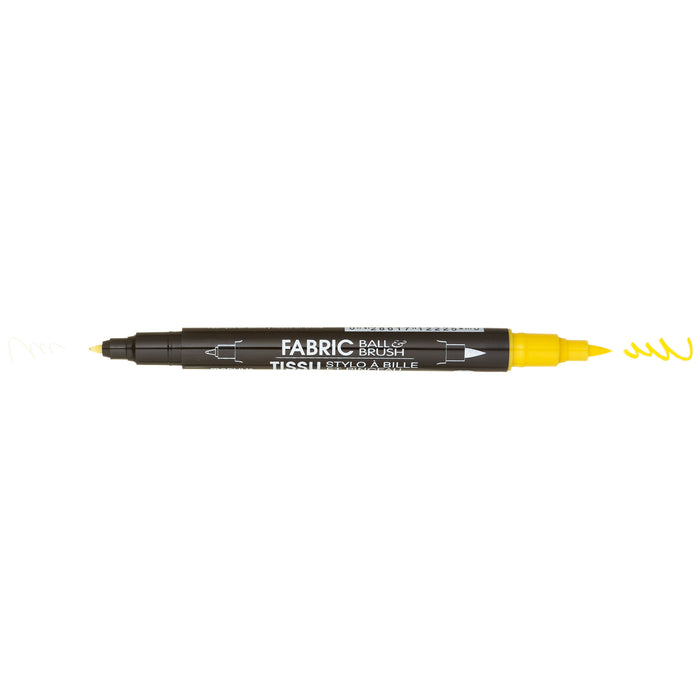 FABRIC BALL AND BRUSH yellow with ball point and brush tip