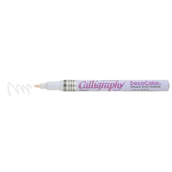 white CALLIGRAPHY PAINT MARKER with color squiggle at the tip