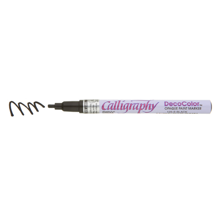 black CALLIGRAPHY PAINT MARKER with color squiggle at the tip