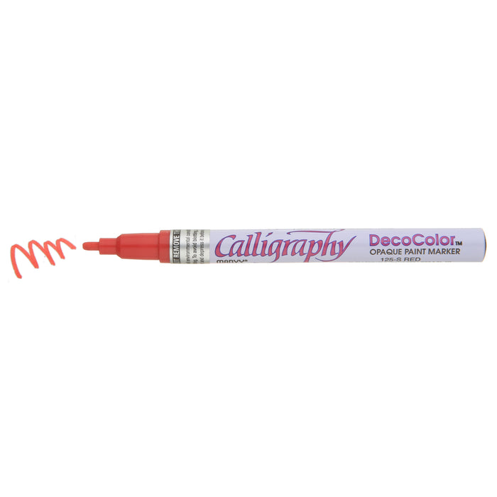 red CALLIGRAPHY PAINT MARKER with color squiggle at the tip