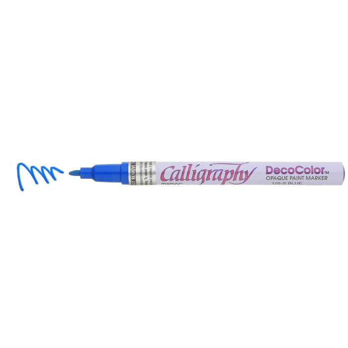 blue CALLIGRAPHY PAINT MARKER with color squiggle at the tip