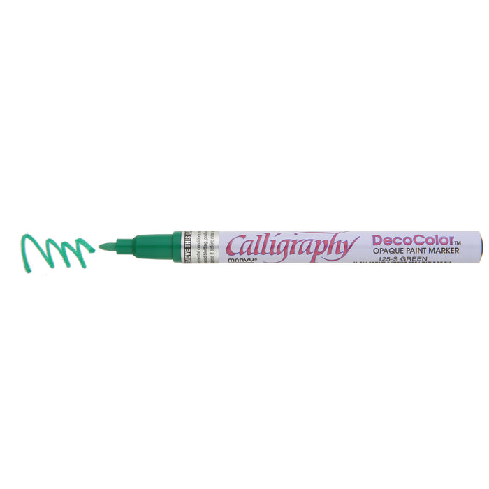 green CALLIGRAPHY PAINT MARKER with color squiggle at the tip