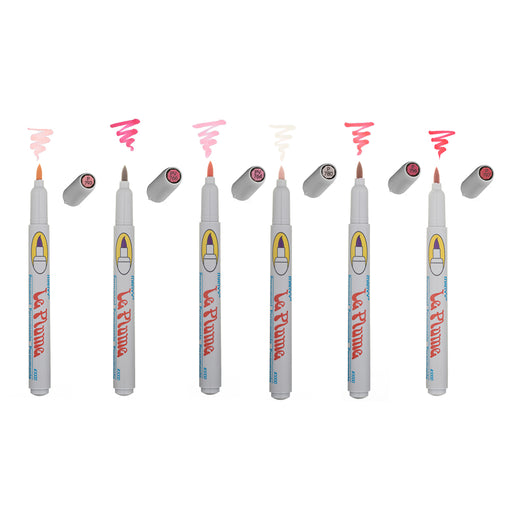 le plume permanent pink set markers with cap off and showing color squiggle at the tip