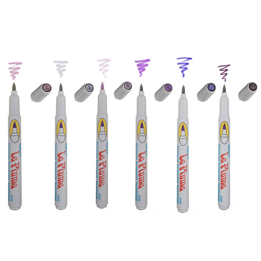 le plume permanent purple set markers with cap off showing color squiggles at the tip