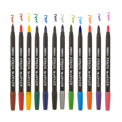 BRUSH MARKER - 12 PIECE PRIMARY SET A