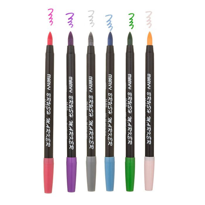 BRUSH MARKER - 6 PIECE FLORAL SET B