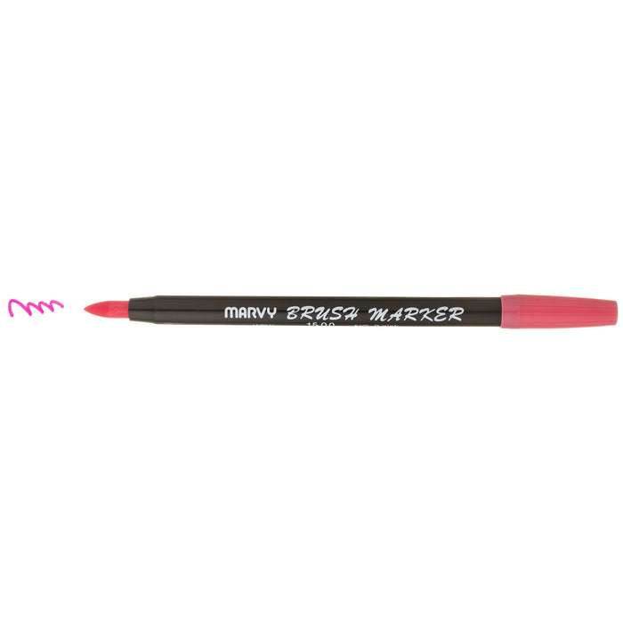 BRUSH MARKER pink with cap off and color squiggle at the tip