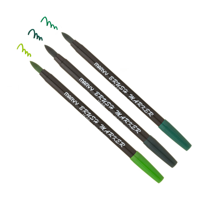 BRUSH MARKER - GREENS