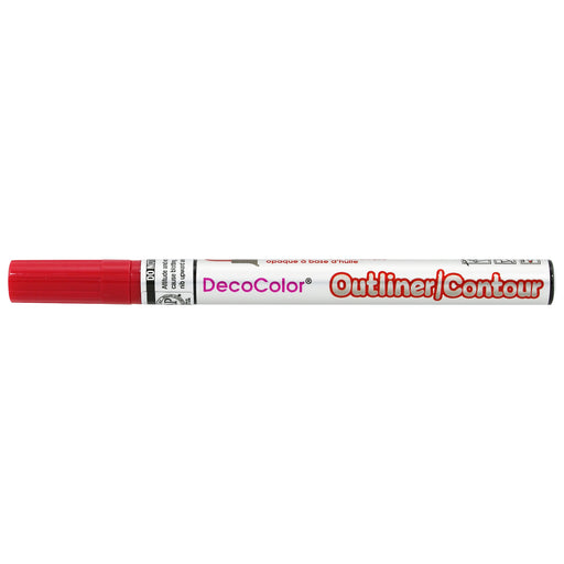 Decocolor outliner marker red with cap on