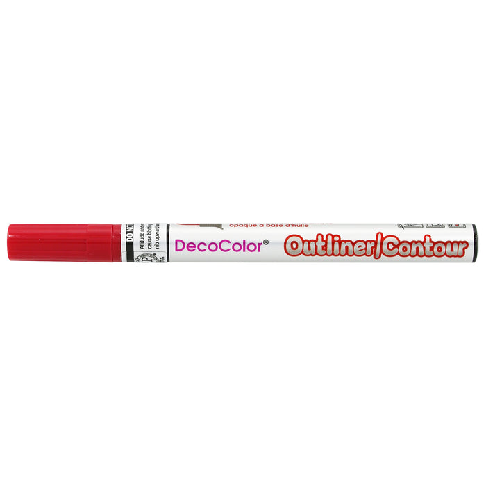 Decocolor outliner marker red with cap on